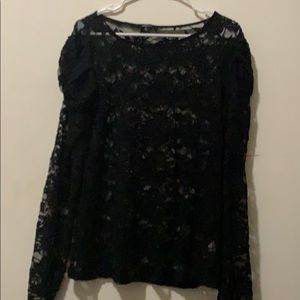 3X Lace Long Sleeve Top NWOT